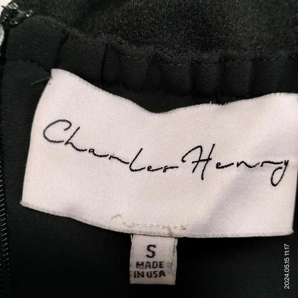 Charles Henry Size Small Black Bid Neckline Lined Short Sleeves Minimalist Dress - Picture 4 of 9